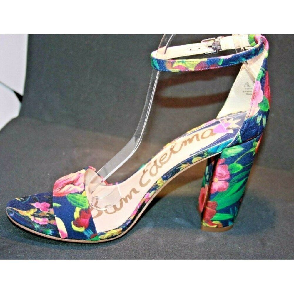 Sam Edelman Yaro Women's 9.5m Navy Floral Tropical Bouquet print Heels - New - Picture 4 of 6